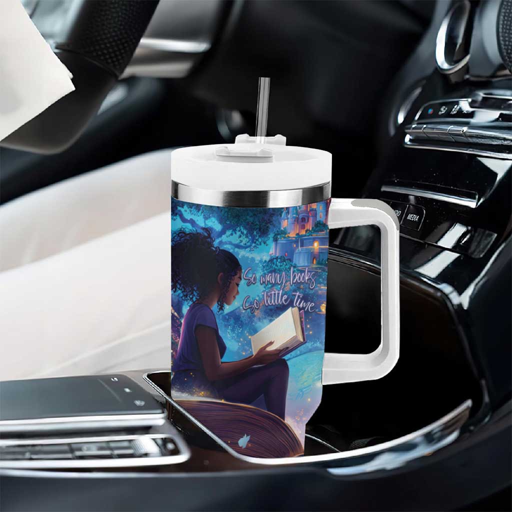 Black Girls Book Lovers Tumbler With Handle So Many Books - So Little Time LT15