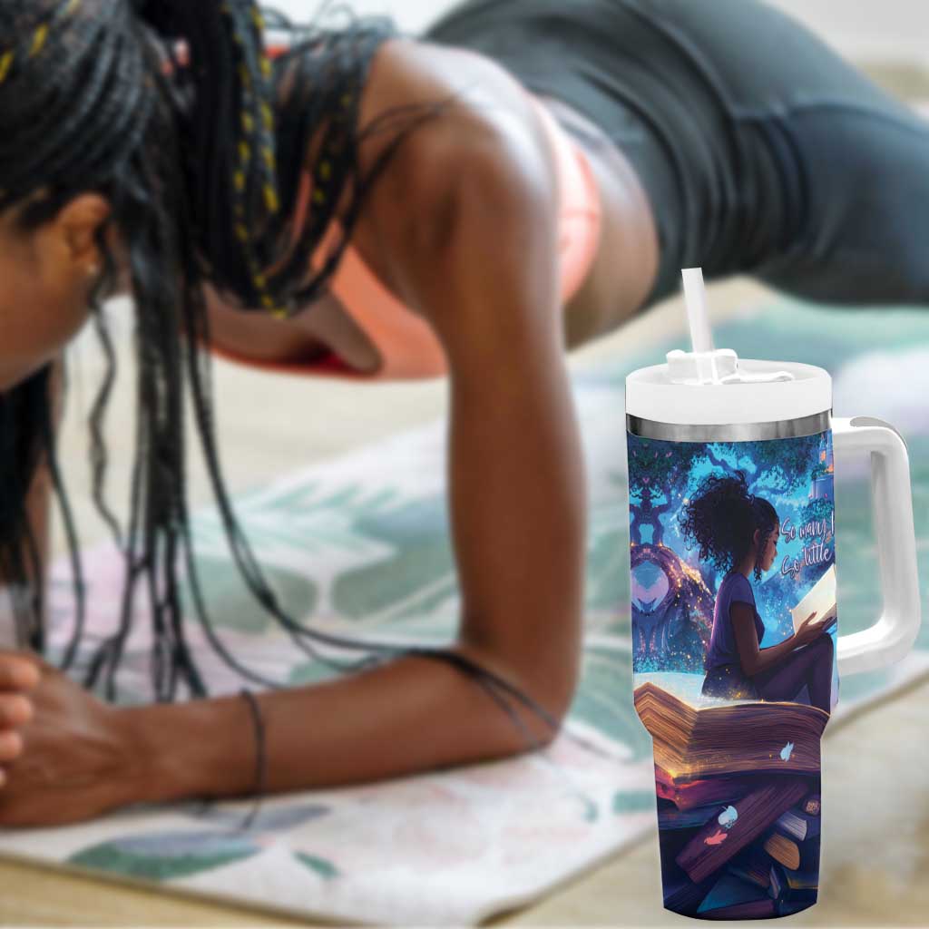 Black Girls Book Lovers Tumbler With Handle So Many Books - So Little Time LT15