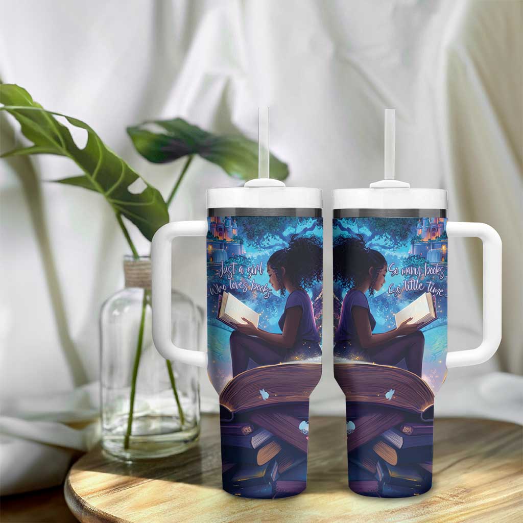 Black Girls Book Lovers Tumbler With Handle So Many Books - So Little Time LT15