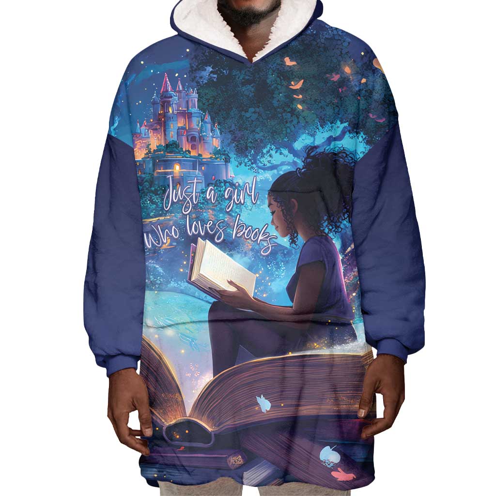 Black Girls Book Lovers Wearable Blanket Hoodie So Many Books - So Little Time LT15