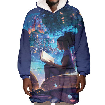 Black Girls Book Lovers Wearable Blanket Hoodie So Many Books - So Little Time LT15