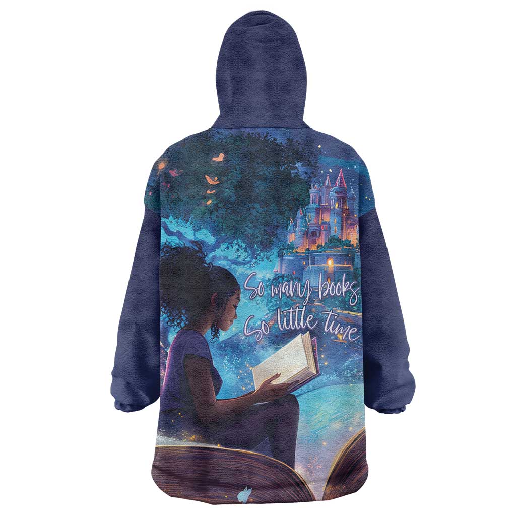 Black Girls Book Lovers Wearable Blanket Hoodie So Many Books - So Little Time LT15