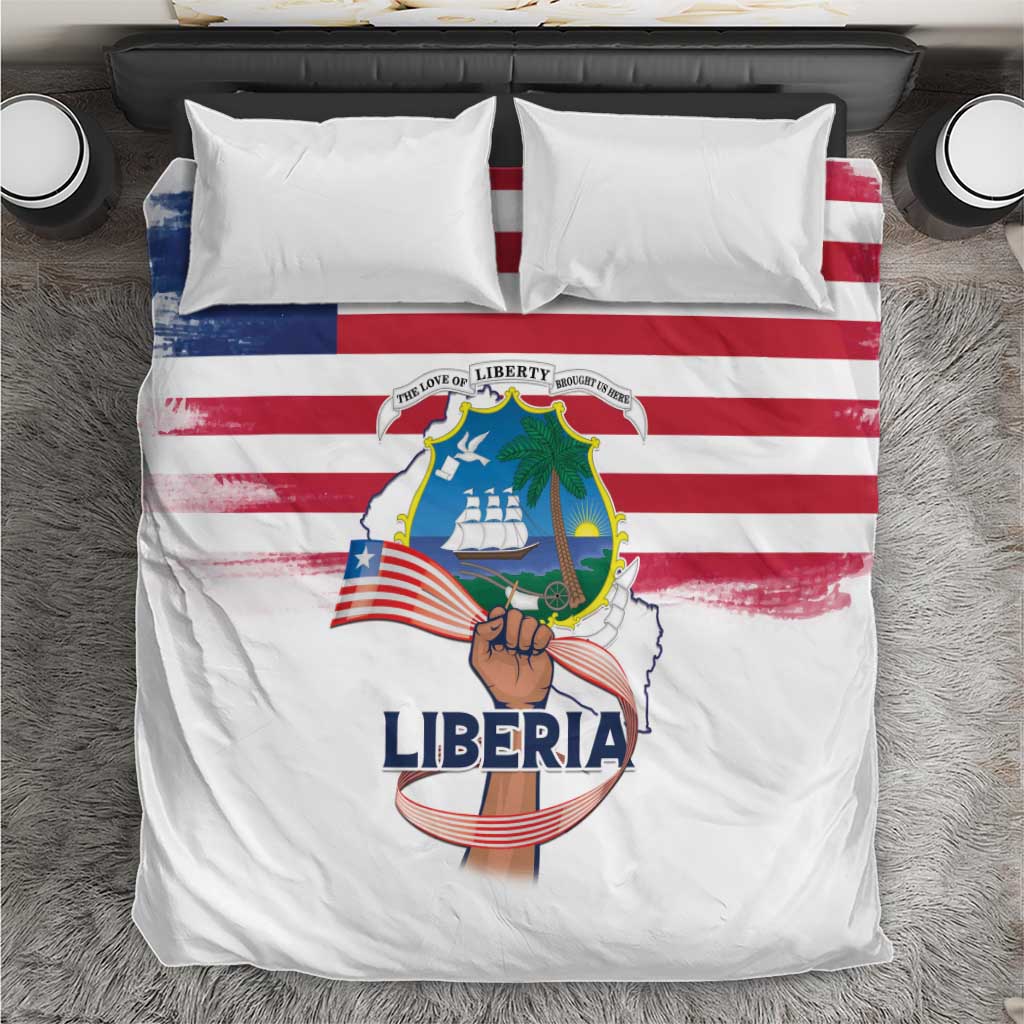 Liberia Flag Day Bedding Set Coat Of Arms With Map LT15