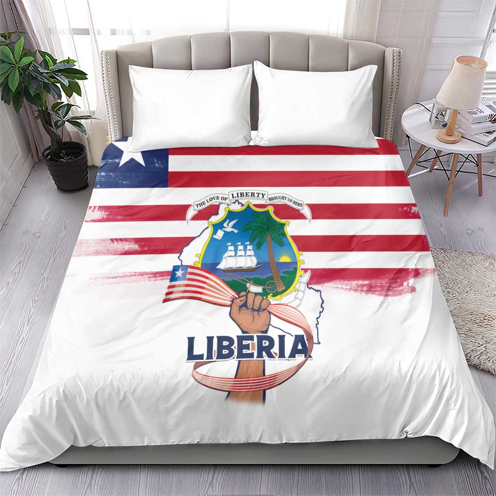 Liberia Flag Day Bedding Set Coat Of Arms With Map LT15