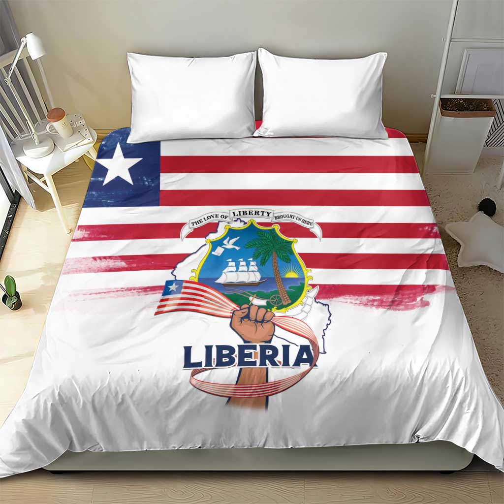 Liberia Flag Day Bedding Set Coat Of Arms With Map LT15