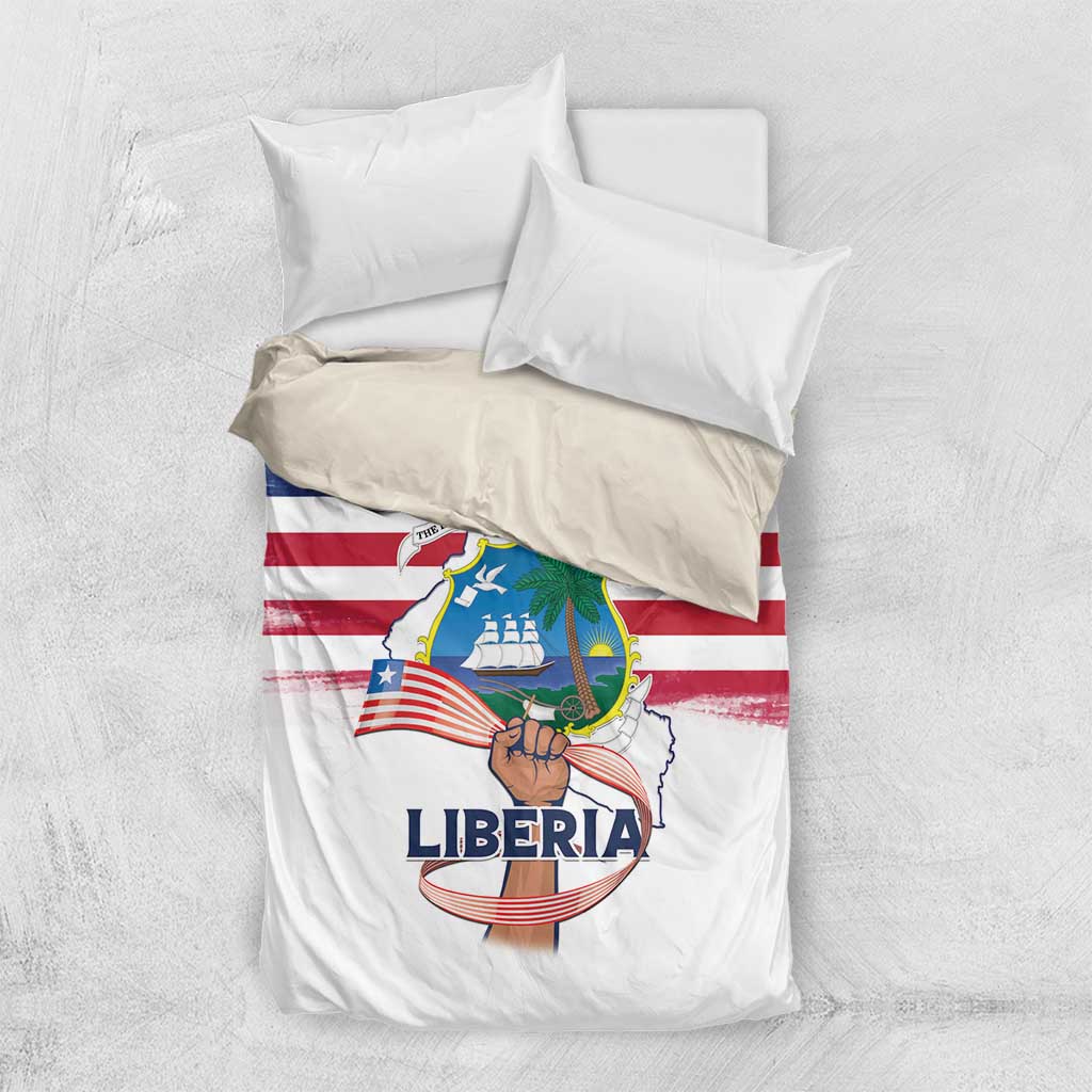 Liberia Flag Day Bedding Set Coat Of Arms With Map LT15