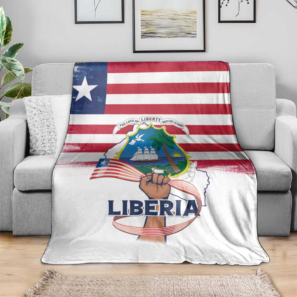 Liberia Flag Day Blanket Coat Of Arms With Map LT15