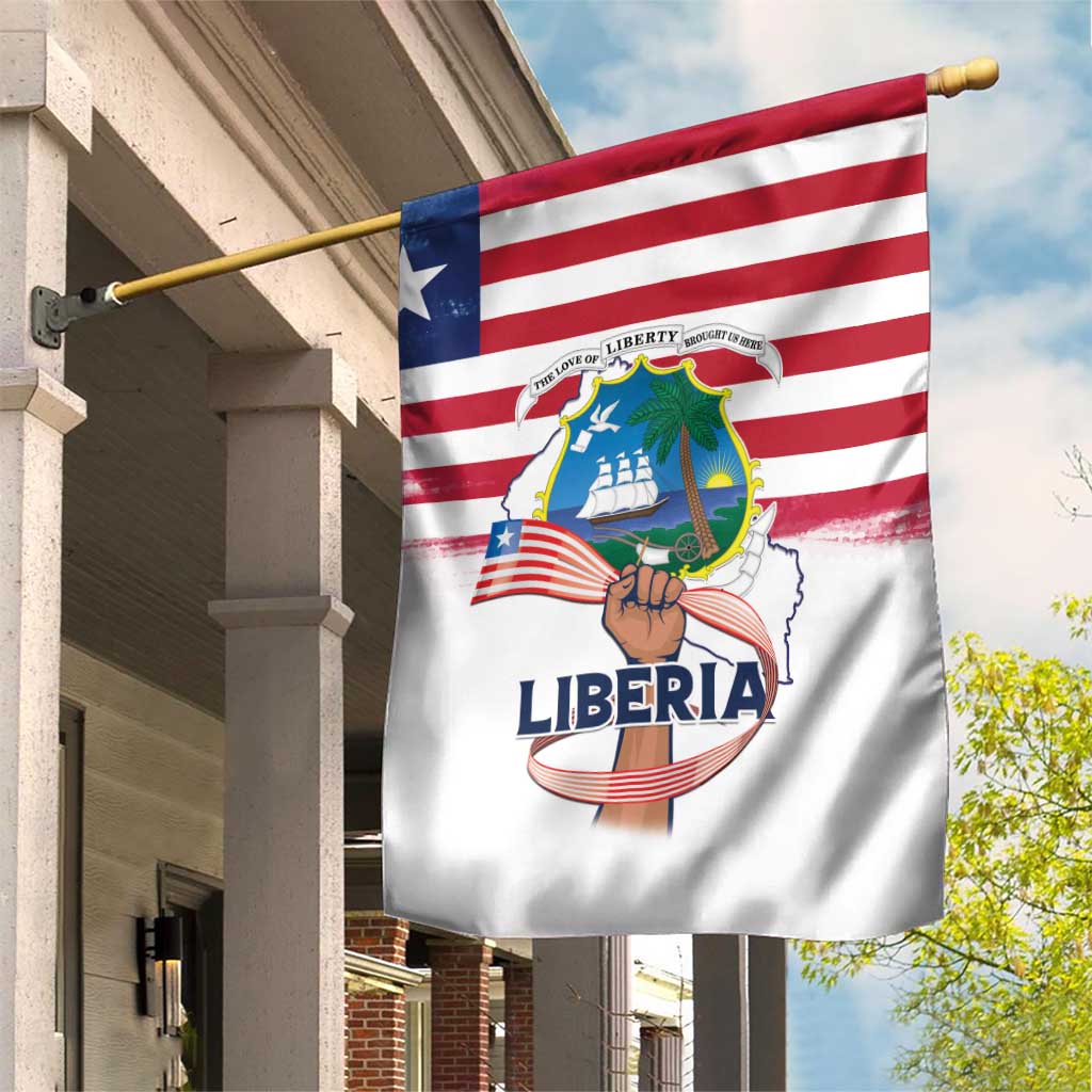 Liberia Flag Day Garden Flag Coat Of Arms With Map LT15
