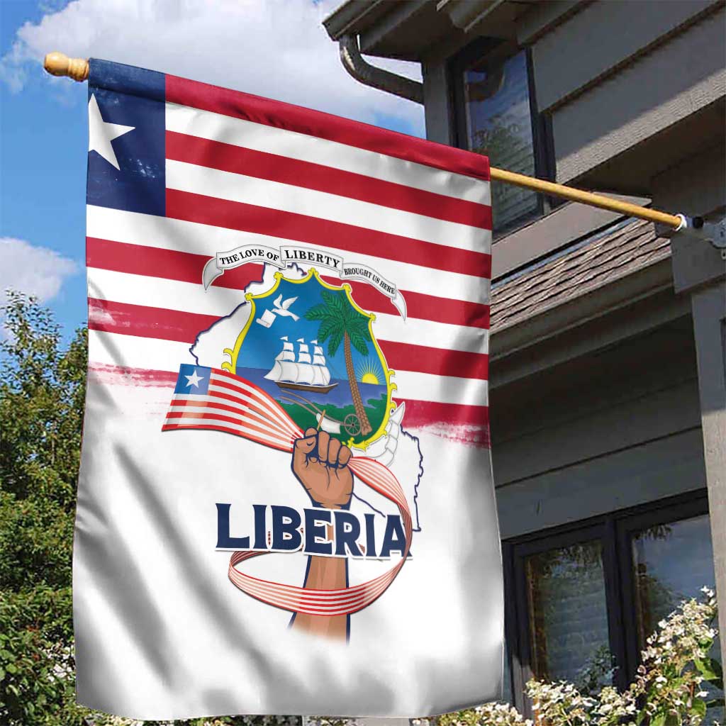 Liberia Flag Day Garden Flag Coat Of Arms With Map LT15