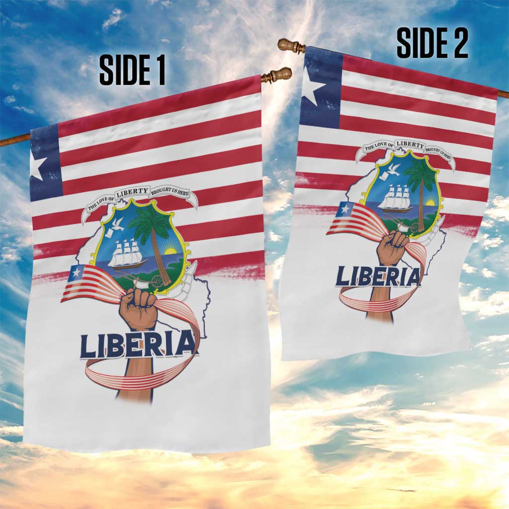 Liberia Flag Day Garden Flag Coat Of Arms With Map LT15