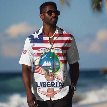 Personalised Liberia Flag Day Hawaiian Shirt Coat Of Arms With Map LT15