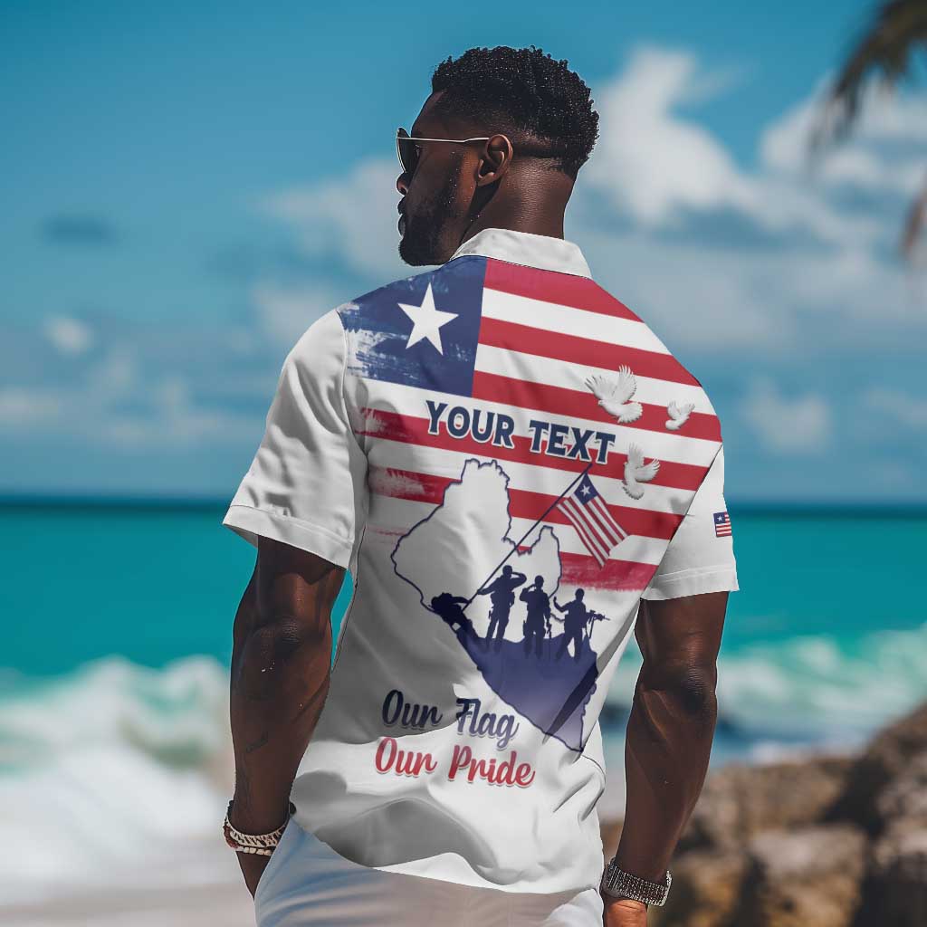 Personalised Liberia Flag Day Hawaiian Shirt Coat Of Arms With Map LT15