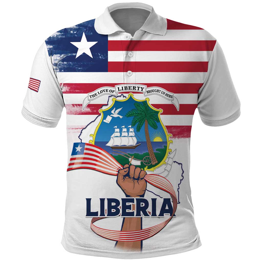 Personalised Liberia Flag Day Polo Shirt Our Flag Our Pride LT15