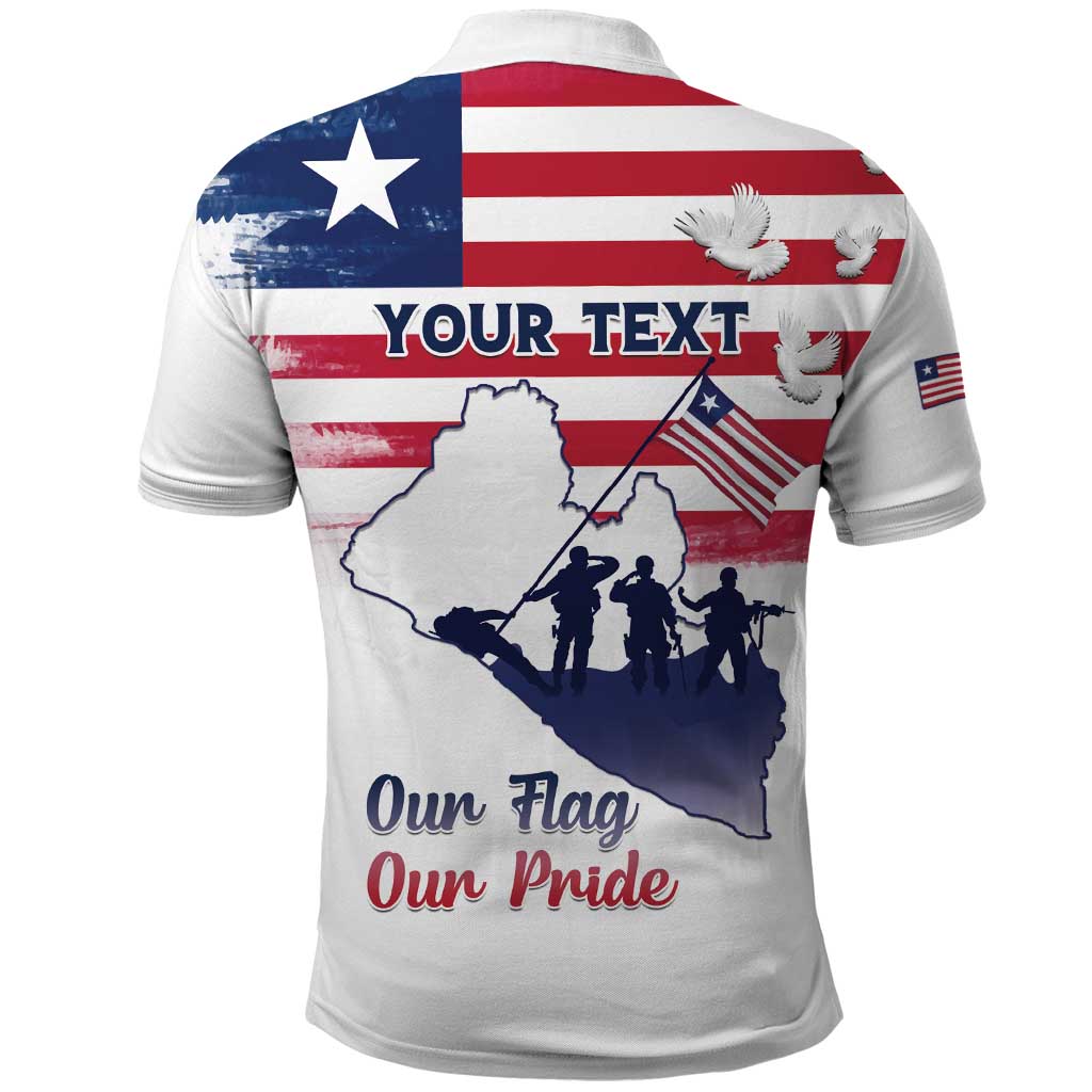 Personalised Liberia Flag Day Polo Shirt Our Flag Our Pride LT15