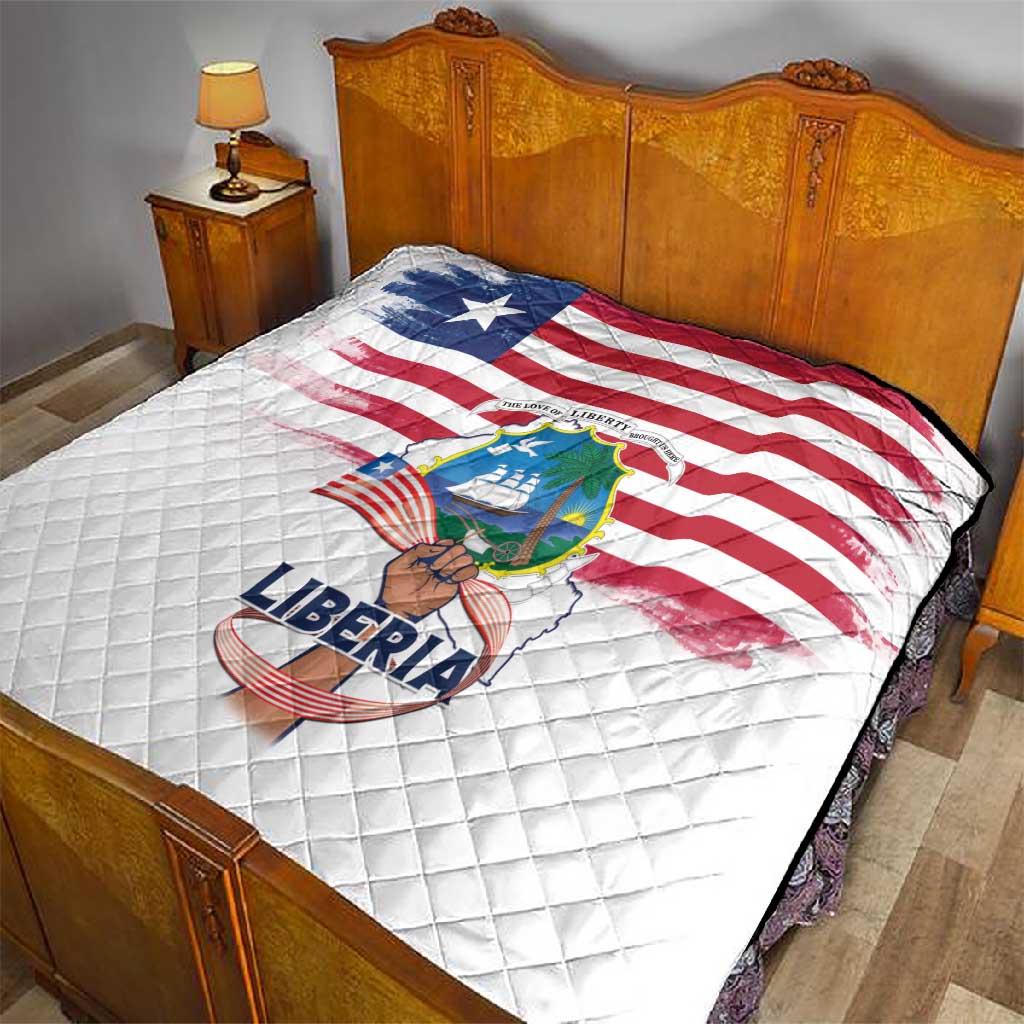 Liberia Flag Day Quilt Coat Of Arms With Map LT15