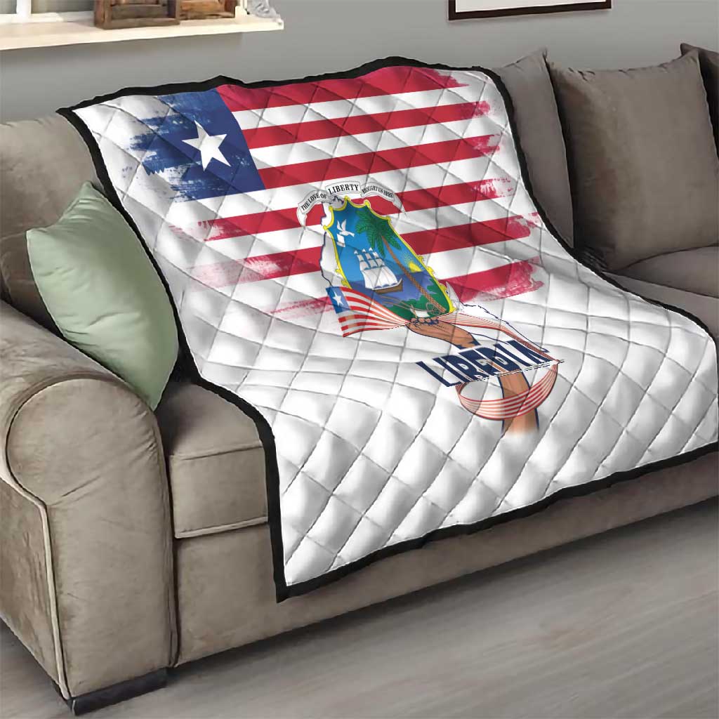 Liberia Flag Day Quilt Coat Of Arms With Map LT15