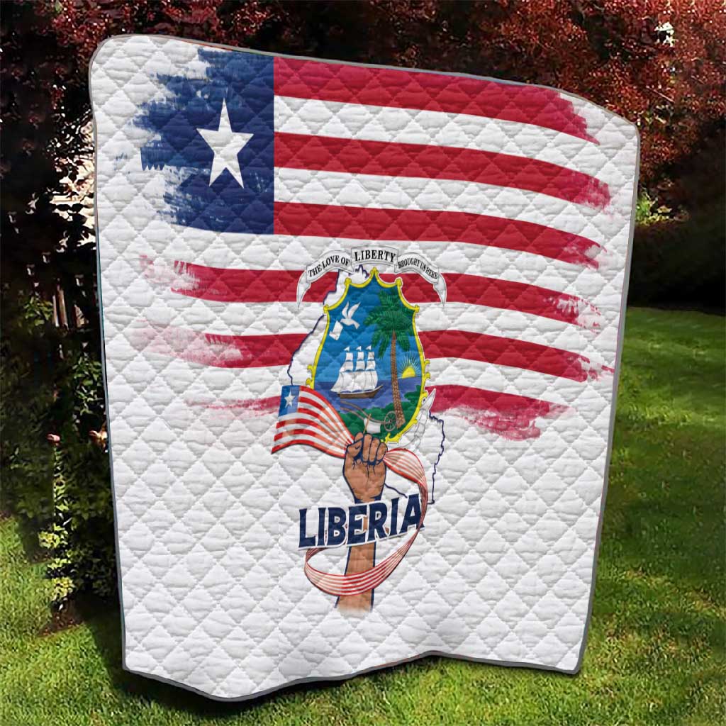 Liberia Flag Day Quilt Coat Of Arms With Map LT15
