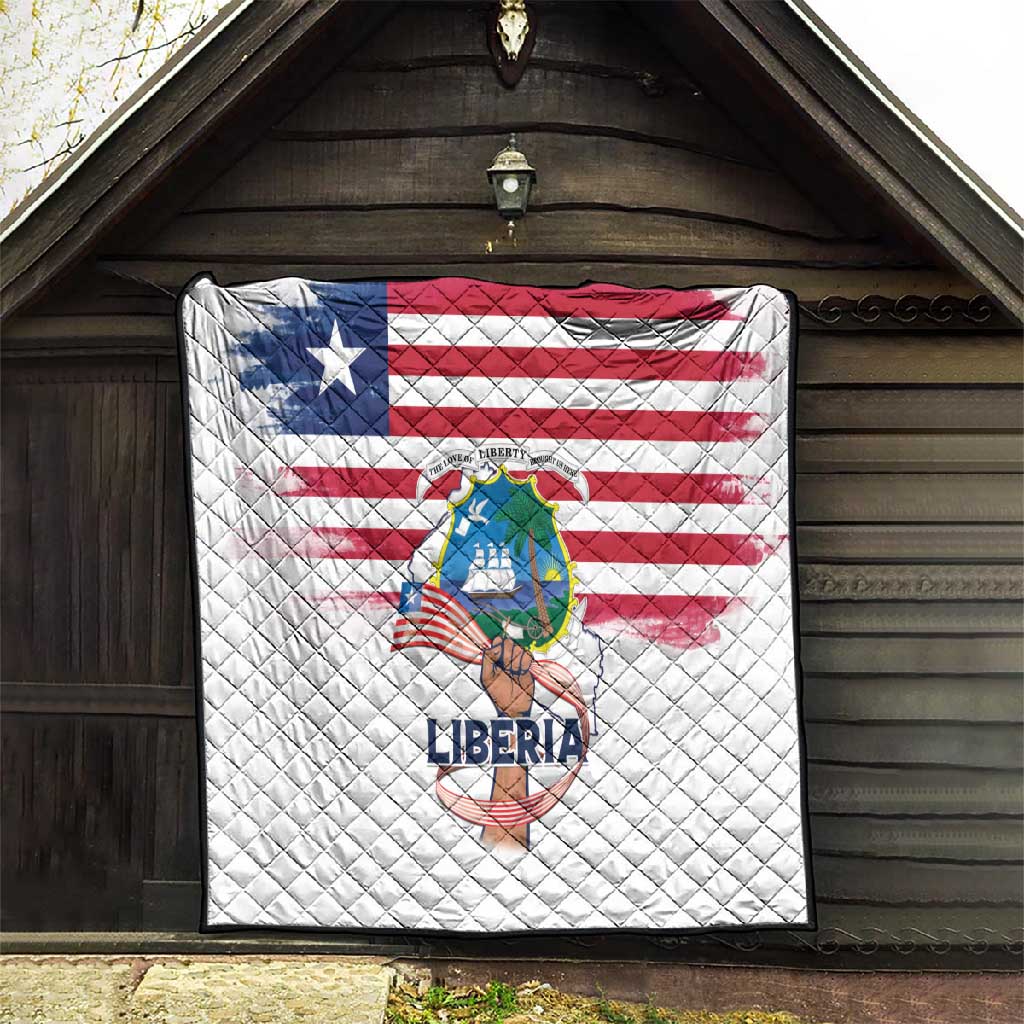 Liberia Flag Day Quilt Coat Of Arms With Map LT15