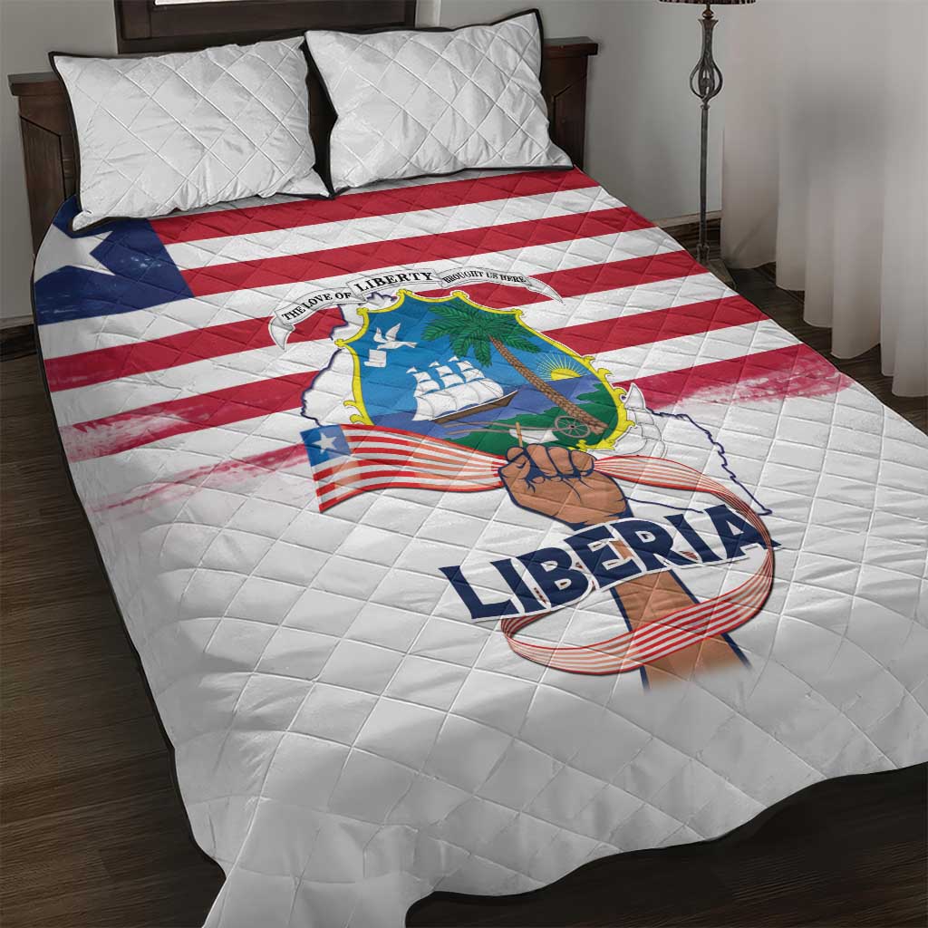 Liberia Flag Day Quilt Bed Set Coat Of Arms With Map LT15