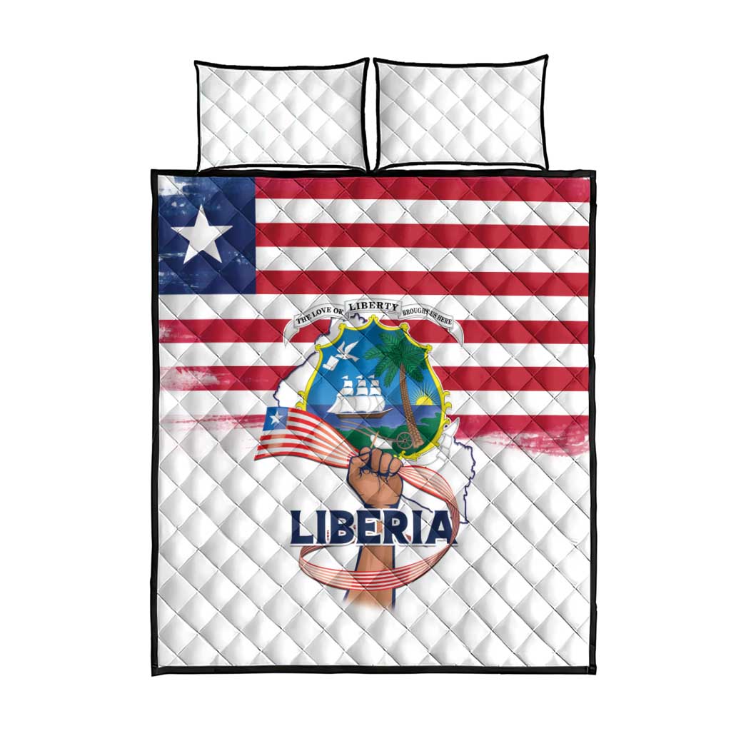 Liberia Flag Day Quilt Bed Set Coat Of Arms With Map LT15