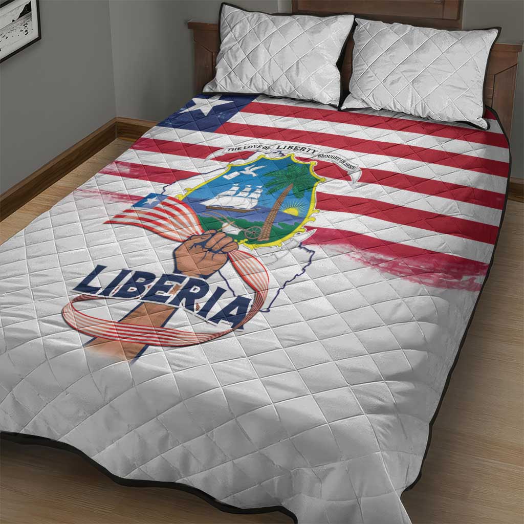 Liberia Flag Day Quilt Bed Set Coat Of Arms With Map LT15