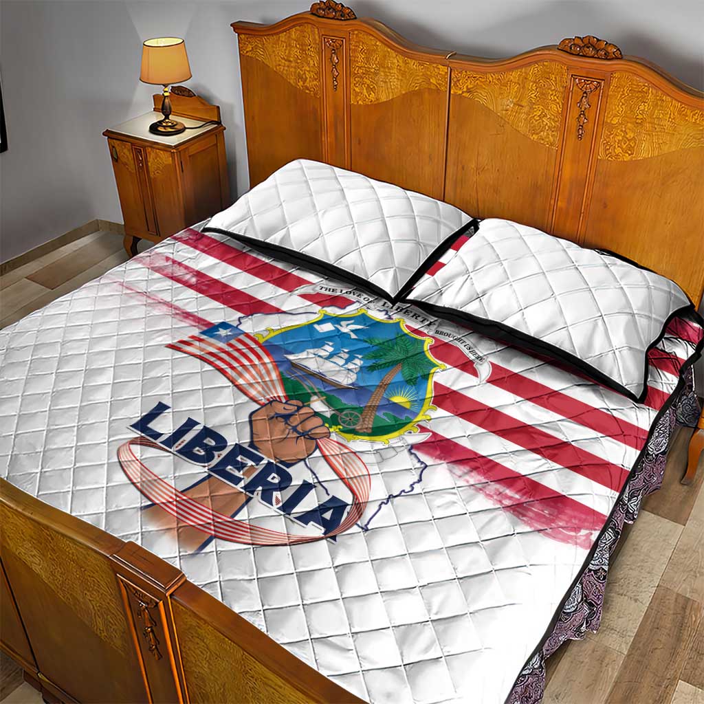 Liberia Flag Day Quilt Bed Set Coat Of Arms With Map LT15