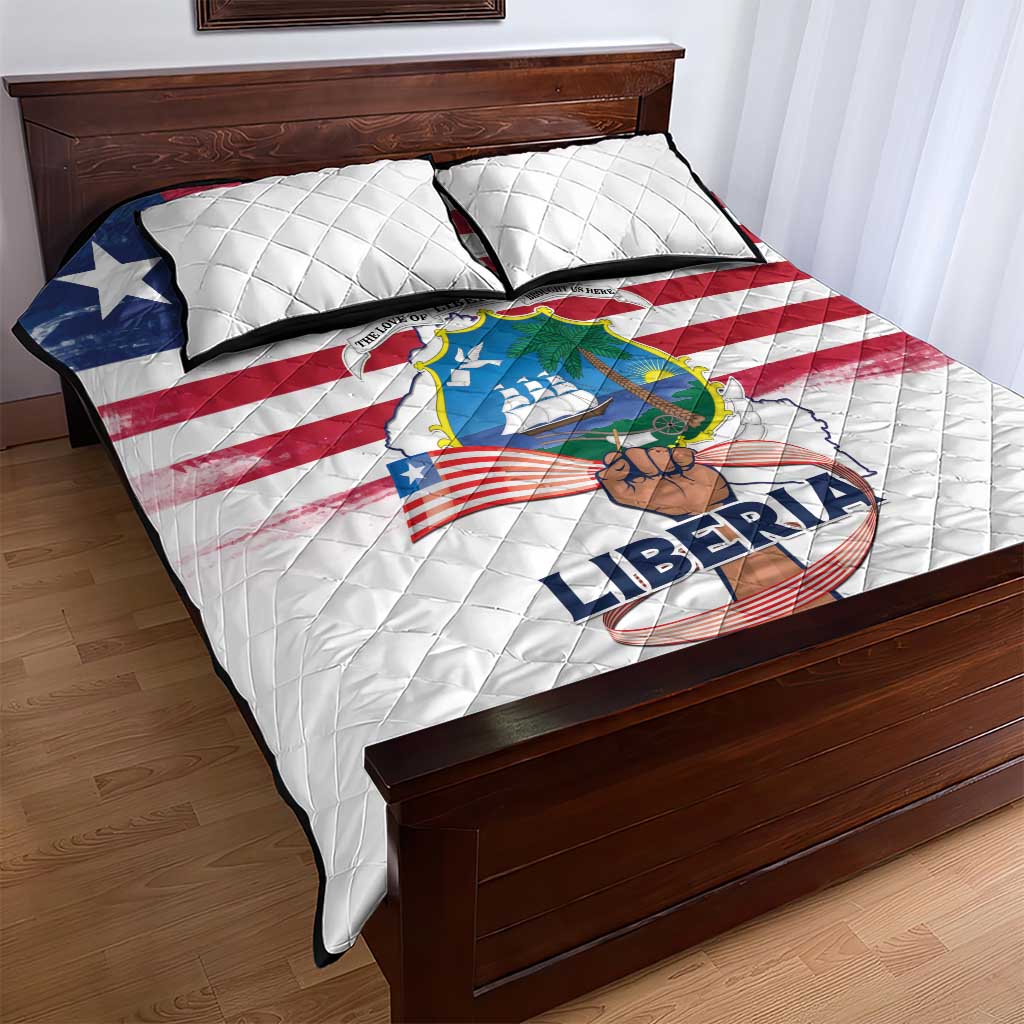 Liberia Flag Day Quilt Bed Set Coat Of Arms With Map LT15