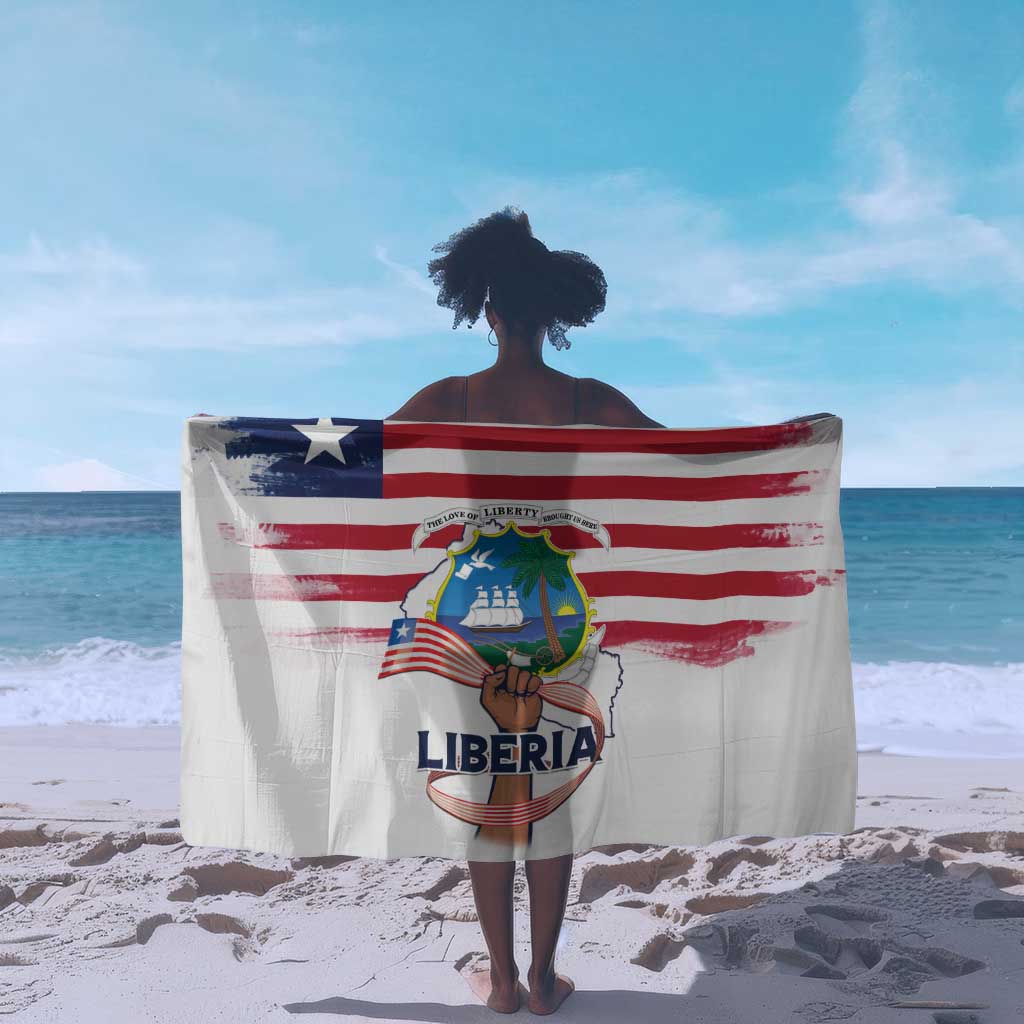 Liberia Flag Day Sarong Coat Of Arms With Map LT15