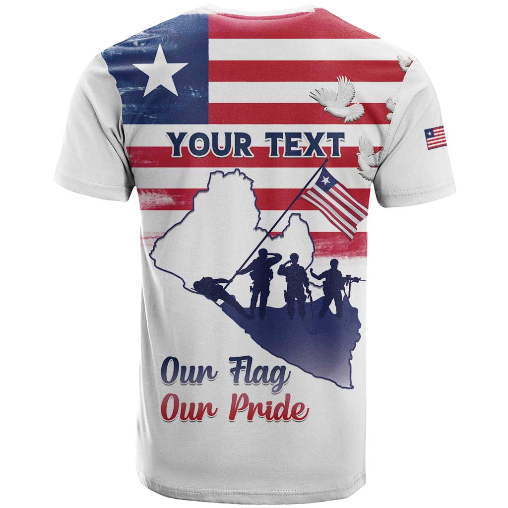 Personalised Liberia Flag Day T shirt Coat Of Arms With Map LT15
