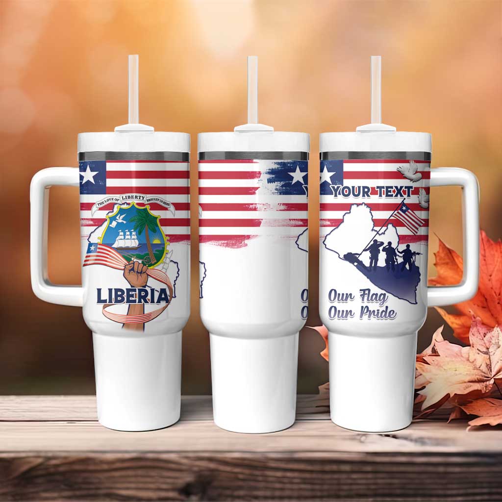 Personalised Liberia Flag Day Tumbler With Handle Coat Of Arms With Map LT15