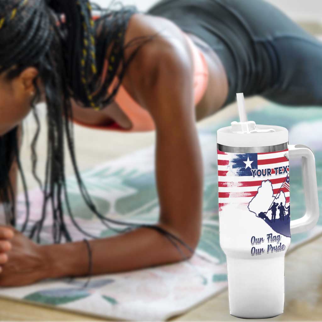 Personalised Liberia Flag Day Tumbler With Handle Coat Of Arms With Map LT15
