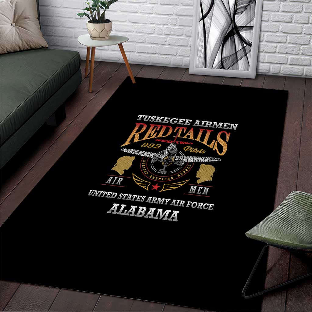 Red Tails Legacy Area Rug WWII Legacy Tribute - Black Color LT15