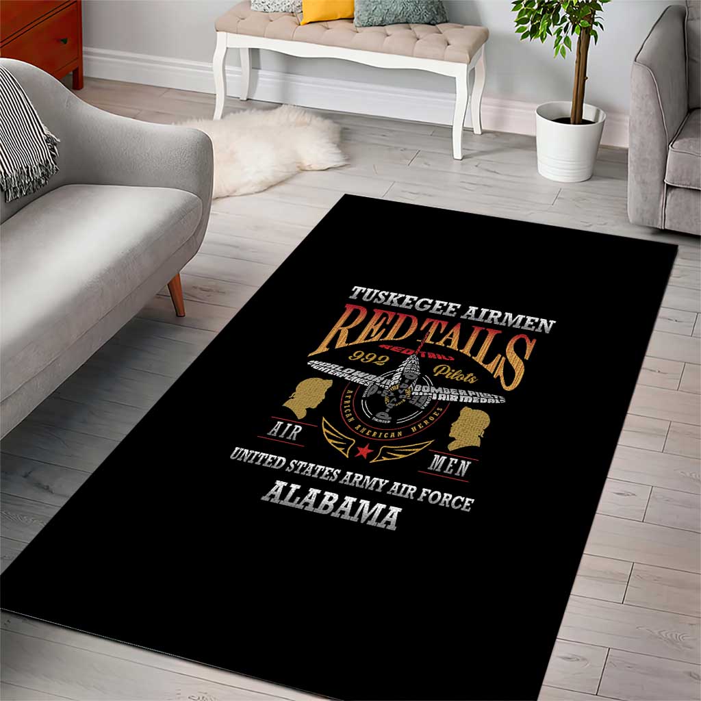 Red Tails Legacy Area Rug WWII Legacy Tribute - Black Color LT15