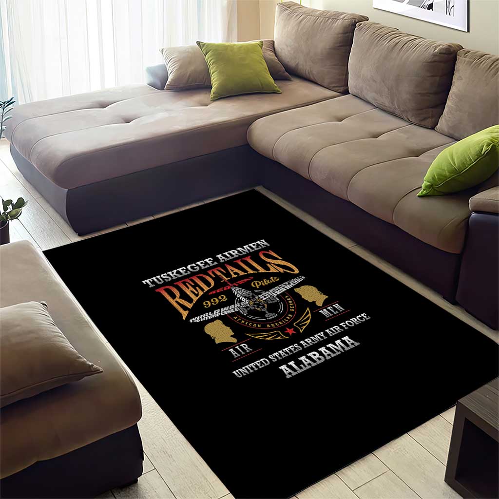Red Tails Legacy Area Rug WWII Legacy Tribute - Black Color LT15