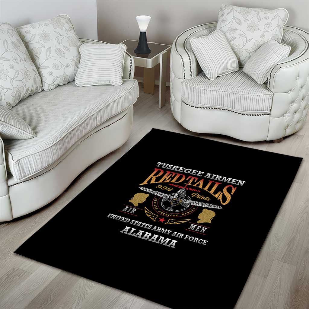 Red Tails Legacy Area Rug WWII Legacy Tribute - Black Color LT15