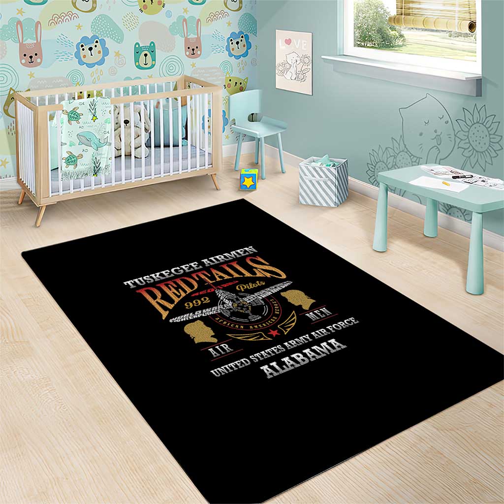 Red Tails Legacy Area Rug WWII Legacy Tribute - Black Color LT15