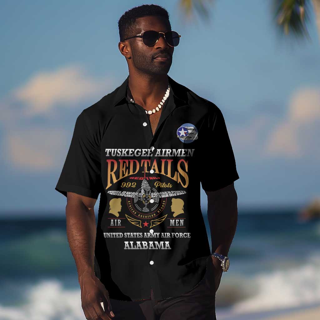 Personalized Red Tails Legacy Hawaiian Shirt WWII Legacy Tribute - Black Color LT15