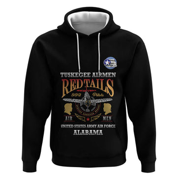 Personalized Red Tails Legacy Hoodie Tuskegee Airmen WWII Heroes - Black Color LT15