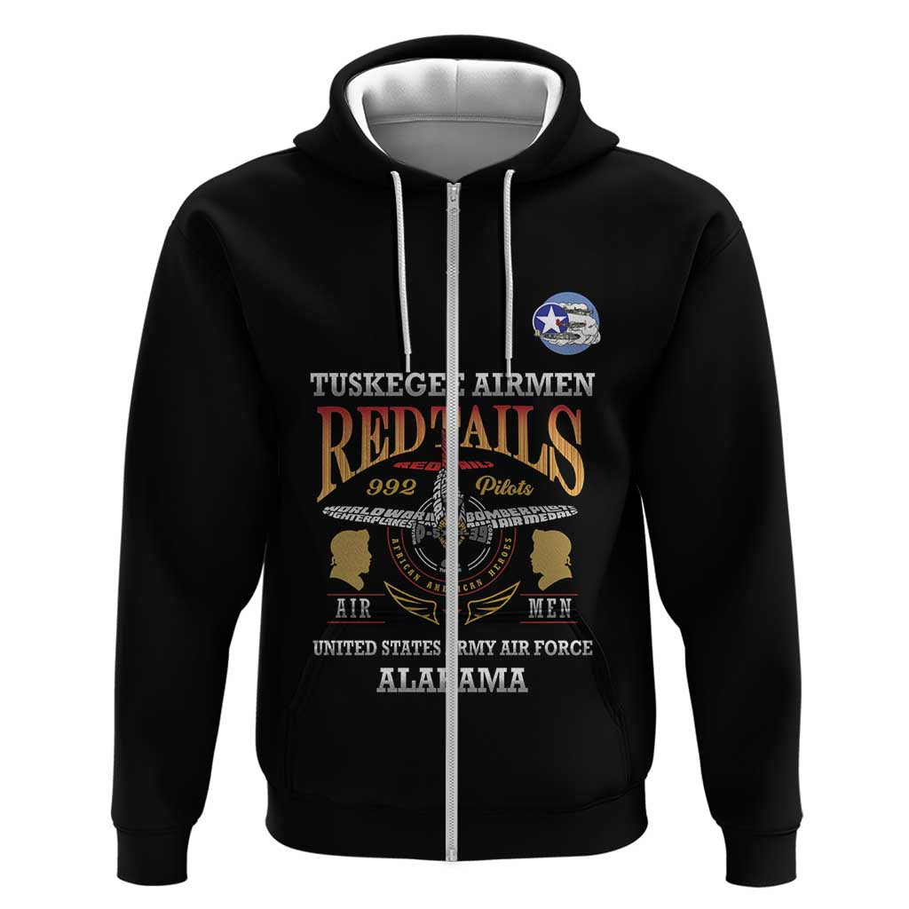Personalized Red Tails Legacy Hoodie Tuskegee Airmen WWII Heroes - Black Color LT15