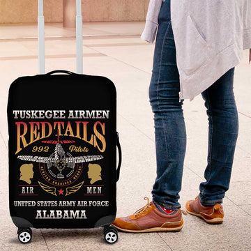 Red Tails Legacy Luggage Cover Tuskegee Airmen WWII Heroes - Black Color LT15