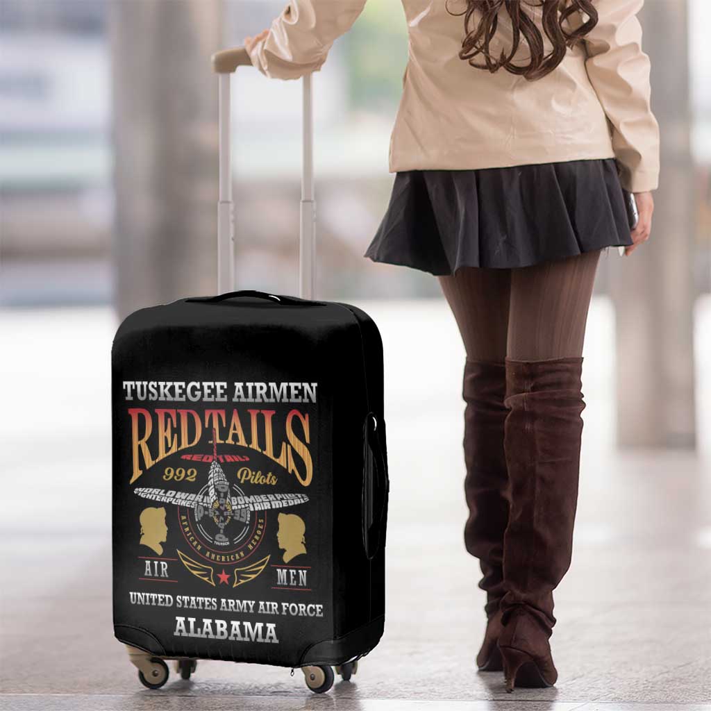 Red Tails Legacy Luggage Cover Tuskegee Airmen WWII Heroes - Black Color LT15