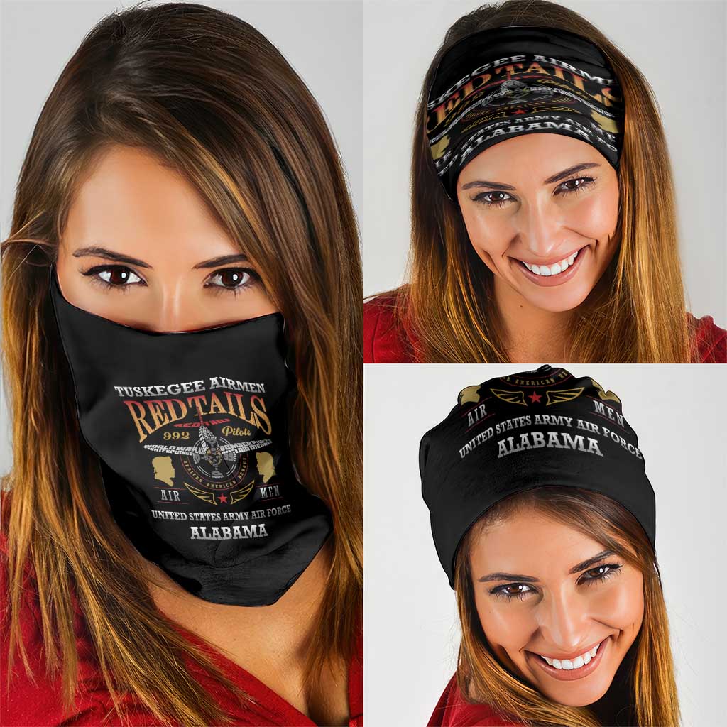 Red Tails Legacy Neck Gaiter Tuskegee Airmen WWII Heroes - Black Color LT15