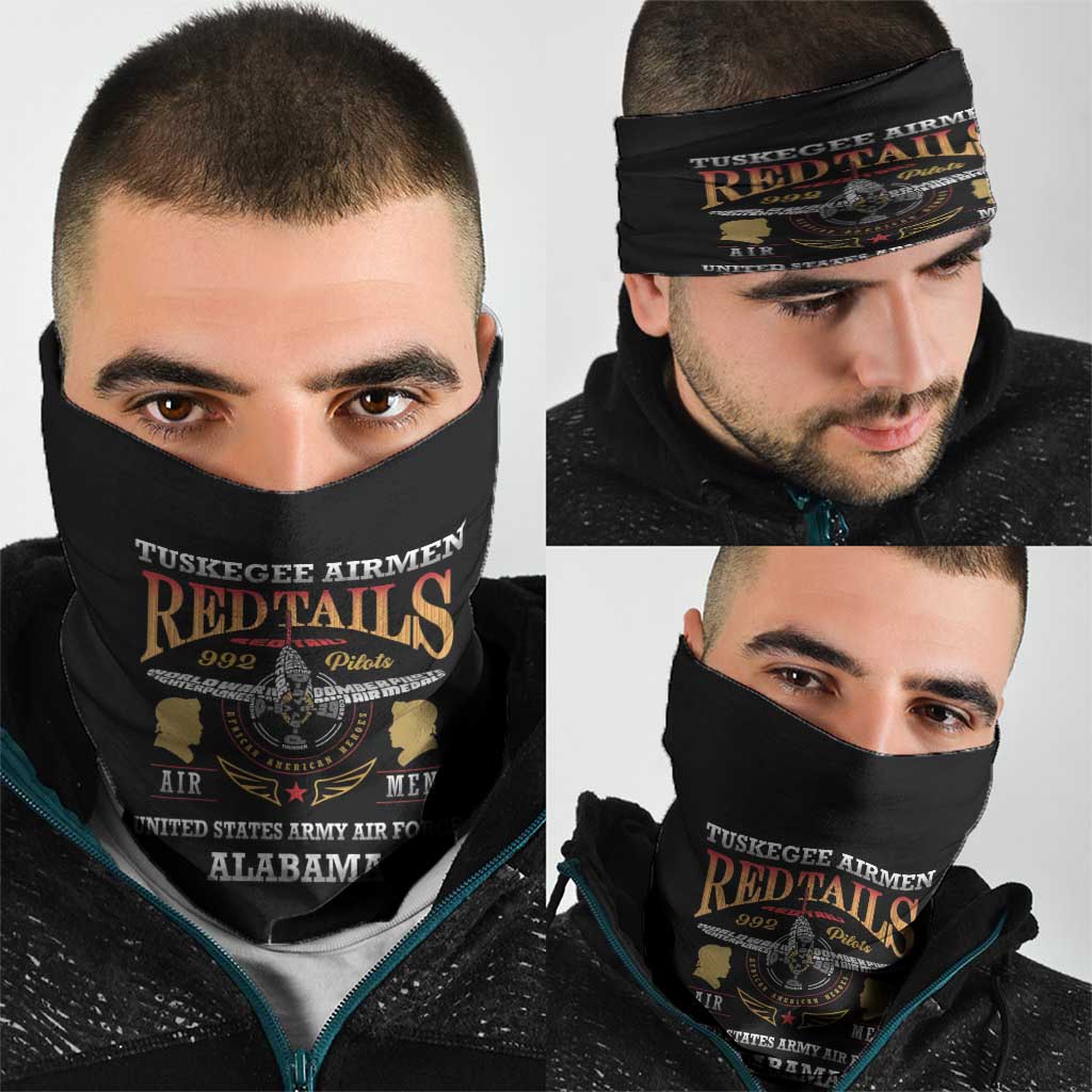 Red Tails Legacy Neck Gaiter Tuskegee Airmen WWII Heroes - Black Color LT15