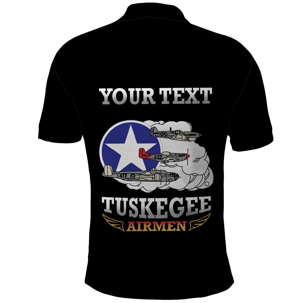 Personalized Red Tails Legacy Polo Shirt Tuskegee Airmen WWII Heroes - Black Color LT15