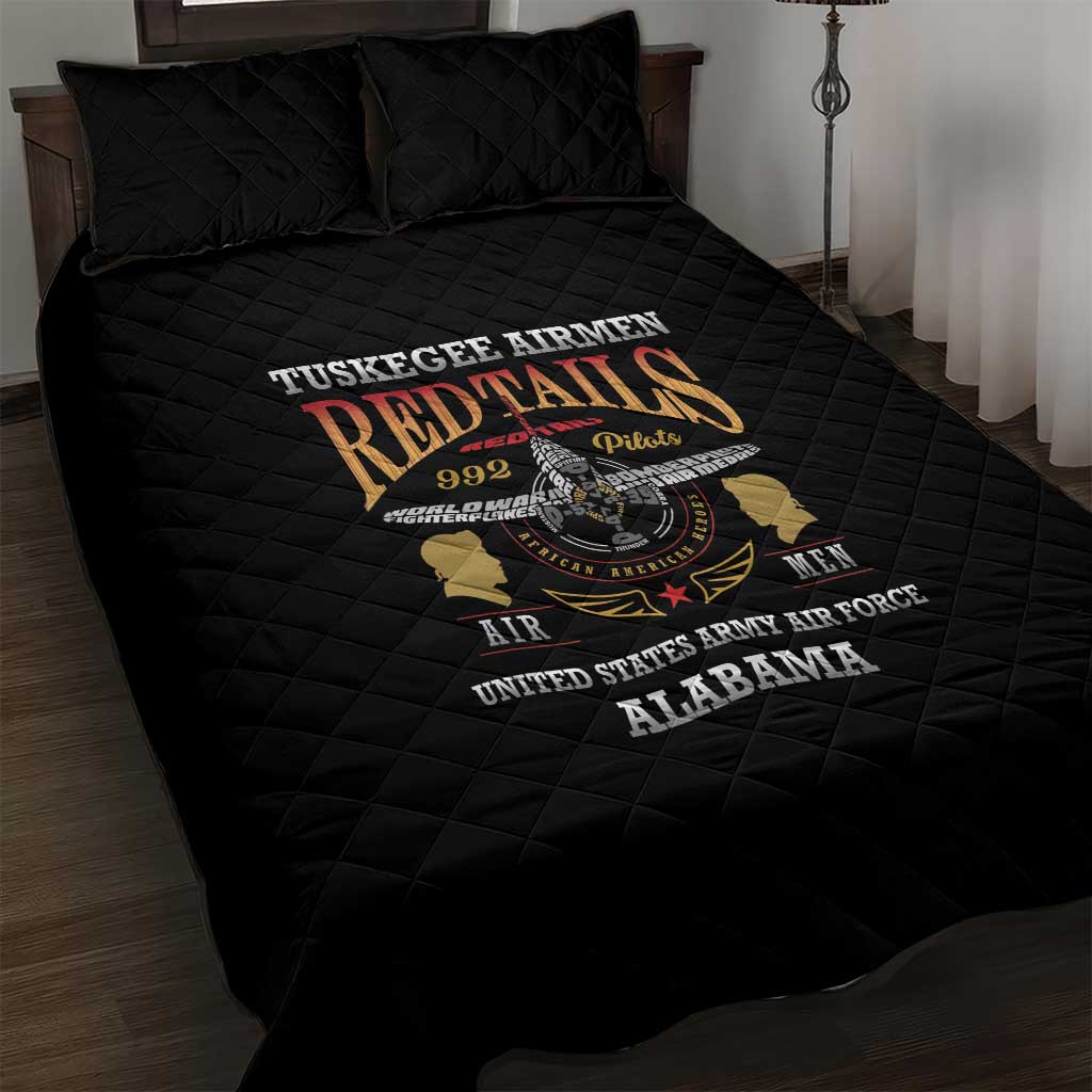 Red Tails Legacy Quilt Bed Set WWII Legacy Tribute - Black Color LT15