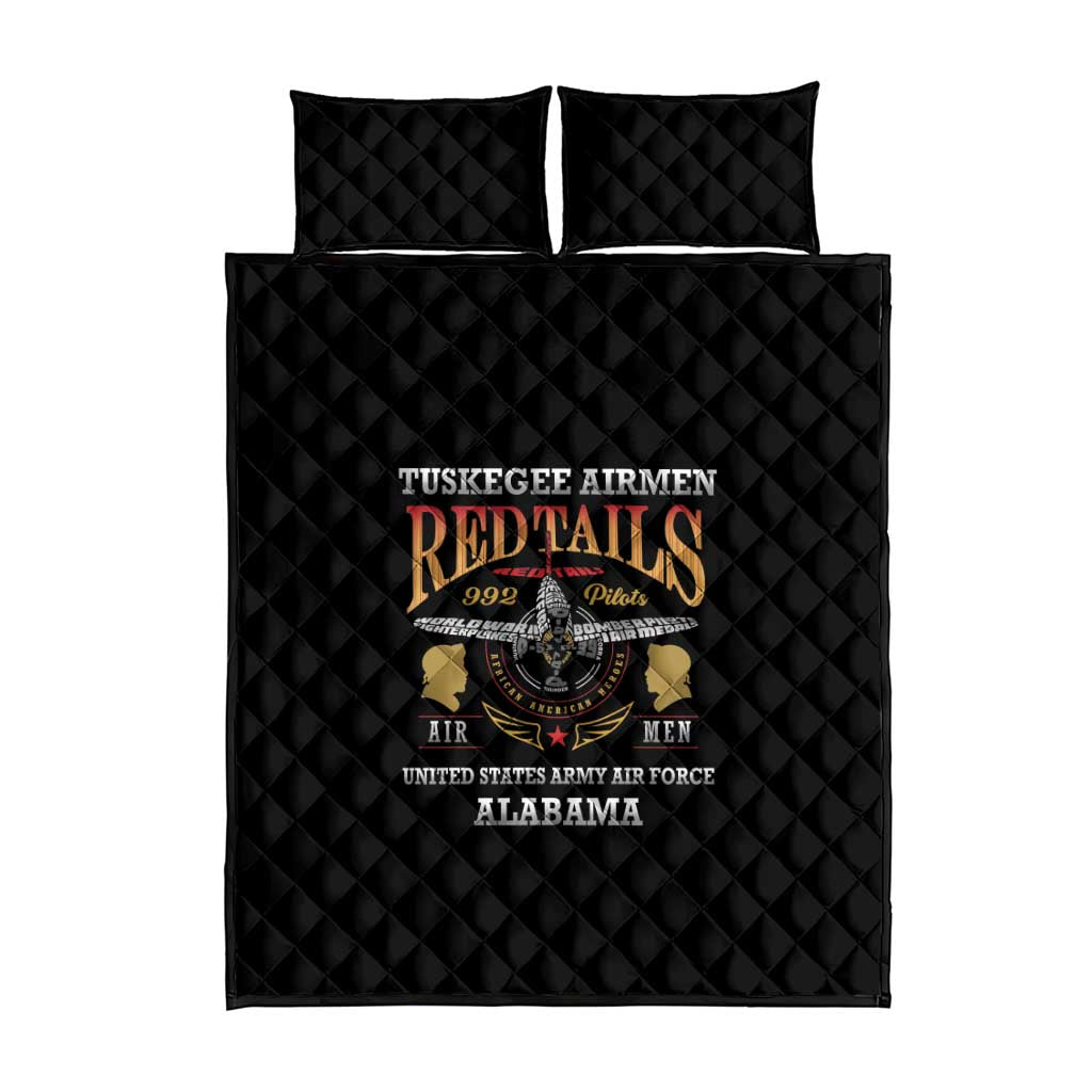 Red Tails Legacy Quilt Bed Set WWII Legacy Tribute - Black Color LT15