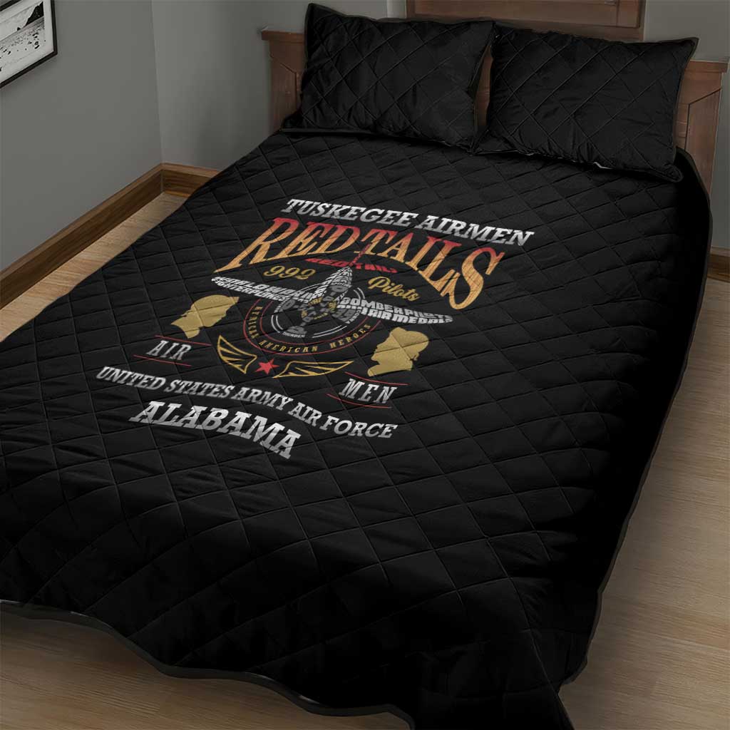 Red Tails Legacy Quilt Bed Set WWII Legacy Tribute - Black Color LT15