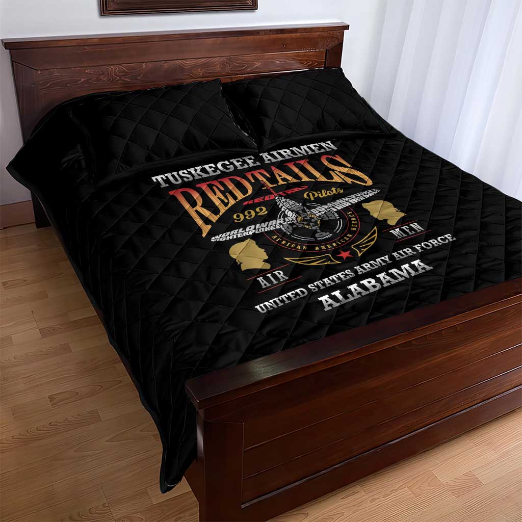 Red Tails Legacy Quilt Bed Set WWII Legacy Tribute - Black Color LT15