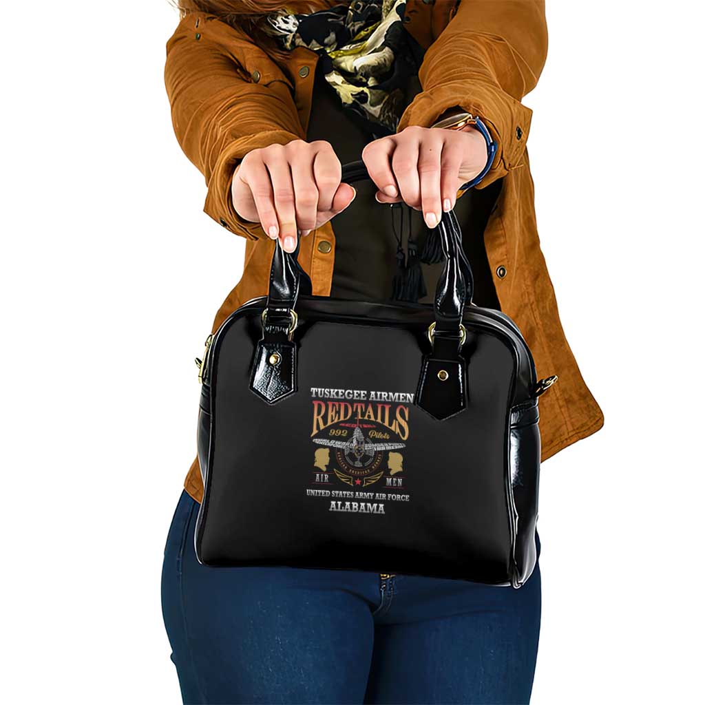 Red Tails Legacy Shoulder Handbag Tuskegee Airmen WWII Heroes - Black Color LT15