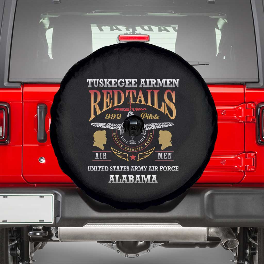 Red Tails Legacy Spare Tire Cover Tuskegee Airmen WWII Heroes - Black Color LT15
